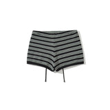 KYLETHOMASW  -  Vintage Striped Knit Shorts Women Drawstring Low Waist Casual Summer Wear
