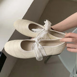 KYLETHOMASW  -  Fashion Round Toe Ballet Flats Women Butterfly-knot New Concise Casual Flat Shoes Comfy Silvery Brand Designer Women Shoes