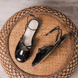 KYLETHOMASW  -  cover toe cross band gladiator sandals women japanned leather ankle strap sandalias mujer low heel summer shoes for woman