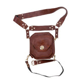 KYLETHOMASW  -  Vintage Faux Leather Waist Bag Adjustable Rivet Belt Multi Strap Retro Small Crossbody Fanny Pack Versatile Outdoor Hip Purse
