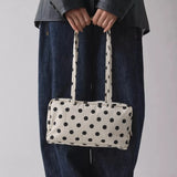 KYLETHOMASW  -  Nylon Bowler Bag, Regular Shoulder Bag, Top Handle Tote Bag with Key Leash, Simple Casual Commuter Work Bag, New Fashionable Han