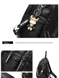 KYLETHOMASW  -  Women's Large Capacity Fashionable Diamond Pattern Street Style Backpack Handbag Soft PU Material Zipper Closure Daily Use