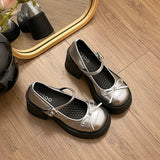 KYLETHOMASW  -  Platform Thick High Women Mary Jane Shoes Banquet Party Pumps New Spring Autumn Women's Elegant Dress Leather Shoes
