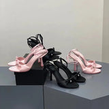 KYLETHOMASW  -  New Sexy Women Sandals Fashion Thin High Heels Open Toe Zipper Dancing Shoes Summer Ballroom Dance Shoes Women