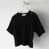 KYLETHOMASW  -  Summer Hollow Out Korean Women's Short Shirts O-Neck Bohemian Short Sleeve Knitted Sexy Tops Female