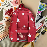 KYLETHOMASW  -  Women Kawaii Rabbit's Ears Backpacks All Match Star Printing Casual Ita Bags Transparent Y2k High-capacity Students Schoolbags