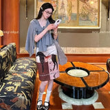 KYLETHOMASW  -  Japan Retro Pony Print Knee Length Skirts Women Summer Holiday Simple Daily High Waist Thin Office Work A-line Skirt Runway 004B