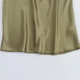 KYLETHOMASW  -  Summer New Women Sleeveless Dress Fashion Temperament Sexy Silk Satin Texture Solid Color Midi Long Dress Women Elegant