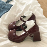 KYLETHOMASW  -  New Spring Thick Heel Women Mary Jane Shoes Ladies Fashion Outdoor Butterfly-knot Shoes Women's Elegant Wedding Party Pumps