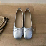 KYLETHOMASW  -  Women Flats Soft Leather Eelgant Dress Shoes Autumn Spring Brand New Round Toe Shallow Slip On Ladies Casual Ballet Shoes