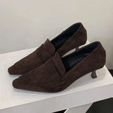 KYLETHOMASW  -  Street Style Pointed Toe Women Pumps Fashion Thin Low Heels Shoes Elegant Party Prom Dress Zapatos De Mujer