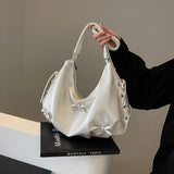 KYLETHOMASW  -  Trend Brand Crescent Bag Women PU Leather Fashion Backpack High Quality Shoulder Bag Adjustable Strap Ladies Solid Crossbody Bag