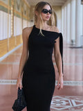 KYLETHOMASW  -  Women's Hot Sweetheart Long Dress New Fashion Asymmetric Temperament Slim Package Hip Simple Tie Dresses