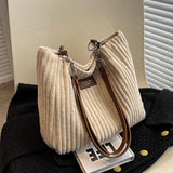 Kylethomasw Big design tote bag winter softcorduroy handbags for women Fashion trend Shoulder Messenger Bags Shopper bag wallet