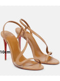 KYLETHOMASW  -  Summer New Multi Color Serpentine Straw Stiletto Sandals Sexy Party Fashion Show 35-43 Large Women's Sandals