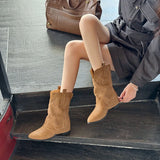 KYLETHOMASW  -  Pointed Toe Women Ankle Boots High Heels Shoes Autumn 2025 Designer Brand Chelsea Boots Fashion Chunky Leather Shoes Mujer Botas