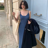 KYLETHOMASW  -  Vestidos Mujer Solid Knitted Spring Summer Sleeveless Sexy Women Dresses Elegant Vintage Slim Fashion Long Dress