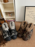 KYLETHOMASW  -  Designer Brand Retro Plus Pile Thickening Increase Thick Soled Snow Boots Women's New Winter Warm Plush Cotton Boots