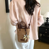 KYLETHOMASW  -  Women Mini Straw Woven Bucket Bag New Trend Summer Beach Crossbody Bags Female Cute Travel Fashion Handbags and Purses