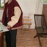 KYLETHOMASW  -  Streetwear Y2K Baseball Jackets Women Oversized Patchwork Bomber Coat Bf Harajuku Preppy Korean Casual All Match Outerwear
