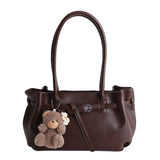 KYLETHOMASW  -  Korean Style Minimalist Solid Color Single Shoulder Crossbody Bag Women Large Capacity Fashionable Texture Handheld Tote Bag...