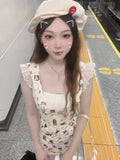 KYLETHOMASW  -  Summer Woman Sweet Y2k Mini Dress Beach Style Elegant Lace Dress Outwear Hot Girls Korean Fashion Slim Dress Woman Chic