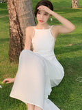 KYLETHOMASW  -  French Style White Womens Dresses Elegant Slash Neck Sleeveless Evening Party Long Dress Summer Holiday Robe Female Clothing New