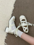 KYLETHOMASW  -  Women's Fashion Thick Bottom Heightening Sweet  Knot Single Shoes Summer New Style Versatile with Skirts Mary J...