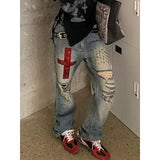 KYLETHOMASW  -  American Retro Hot Girl New Washed High Waist Jeans Women Summer Thin Slim Ripped Jeans Y2k Chic Trendy Streetwear Daily Casual