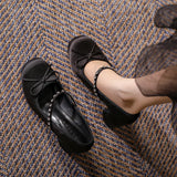 KYLETHOMASW  -  Bow-Knot Casual Woman Shoe Clogs Platform Female Footwear Autumn Round Toe Crystal Butterfly Creepers Dress Summer Fall Rhinesto