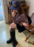 KYLETHOMASW  -  Harajuku Striped T Shirts Women Streetwear Embroidery Patchwork Tops Fashion Korean Long Sleeve Tees Autumn Casual Clothes New