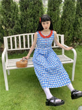 KYLETHOMASW  -  French Robe Age Reduction American Vintage Y2k Dress Sweet Plaid Dresses Summer Female Fashion Vestidos Para Mujer