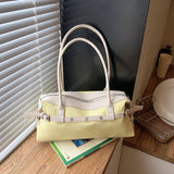 KYLETHOMASW  -  Korean Style Polka Dot Small PU Leather Top Handle Bag Ladies Contrast Color Shoulder Crossbody Bags New Trend Handbag