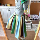 KYLETHOMASW  -  Striped Skirts Women Vintage Fashion High Waist Loose Sweet Elegant Chic Pleated Long Skirt Female Casual Streetwear