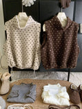 KYLETHOMASW  -  Sweet Winter Korean Sleeveless Flower Print Loose High Strecth All Match Pullover Vests
