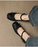 KYLETHOMASW  -  Butterfly-knot Elegant Shallow Mouth Women Pumps 2025 Mary Jane Fashion Square Toe Metal Buckle Thick Heel Dress Ladies Footwear