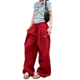 KYLETHOMASW  -  Loose American Style Red Trousers for Teenage Girls Casual Loose Fit Quick Dry Workwear Soldier Pants Men Women New Style