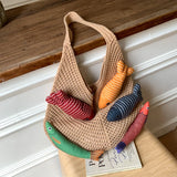 KYLETHOMASW  -  Beach Holiday Knitted Shoulder Bag Underarm Bolsos De Mujer Large Capacity Tote Sac Femme Commuter Bags for Woman New Bolso