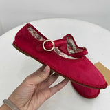 KYLETHOMASW  -  Floral Print Insole Velvet Flats Shoes Women Hand Stitching Elegant Mary Jeans Shoes Ladies Round Toe Ballets Flats Footwear