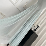 KYLETHOMASW  -  Women Elegant Fairy Mesh Evening Dresses Fashion Spaghetti Strap A-Line Party Dress Elegant Korean Slim Flared Holiday Vestidos