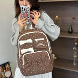 KYLETHOMASW  -  Polka Dot Bow Mochilas Mujer University Student Mochila Korean Style Bag Travel Laptop Backpack Hot Sales Bags for Woman