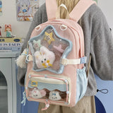 KYLETHOMASW  -  High Capacity School Backpack for Elementary Girls Cute Japanese Ins Style Double Shoulder Bag Breathable Nylon Urban Minimalist