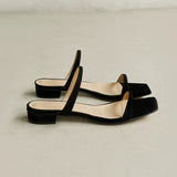KYLETHOMASW  -  Summer 2025 square-toe flat sandals for ladies - versatile slip-on casual slippers