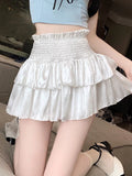 KYLETHOMASW  -  Streetwear Y2k Ruffles Pink Mini Skirts Women Sweet Kawaii High Waist A Line Skirt Summer Korean Fashion Black Ball Gown Skirts