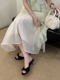 KYLETHOMASW  -  Summer Fashion Silk Butterfly Knot Women Slippers Sandals Shallow Open Toe Thin Low Heels Mules Slides Shoes Zapatos Mujer