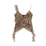 KYLETHOMASW  -  Ruffles Summer Mesh Camis Tops Boho Floral Printed Tank Top vintage Sleeveless Sexy V Neck Knitted Camis Strap women's Blouse
