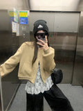 Kylethomasw Baseball Woolen Coat Cropped Bomber Jacket Oversized Streetwear Loose Casual Korean Fashion Uniform Winter Clothes Women
