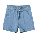 KYLETHOMASW  -  New Summer Women High Waist Wide Leg Denim Shorts Casual Solid Straight Short Jeans Variety Pants Korean Fashion Streetwear