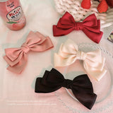 Kylethomasw Three-layer Bowknot Hairpin for Women Elegant French Temperament Bowknot Hair Clip Retro High-end Hair Accessories