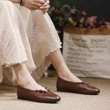 KYLETHOMASW  -  Vintage Handmade Beaded Shallow Single Shoes 2026 Spring and Summer New Red Flat Soft-Soled Mary Jane Shoes Genuine Leather